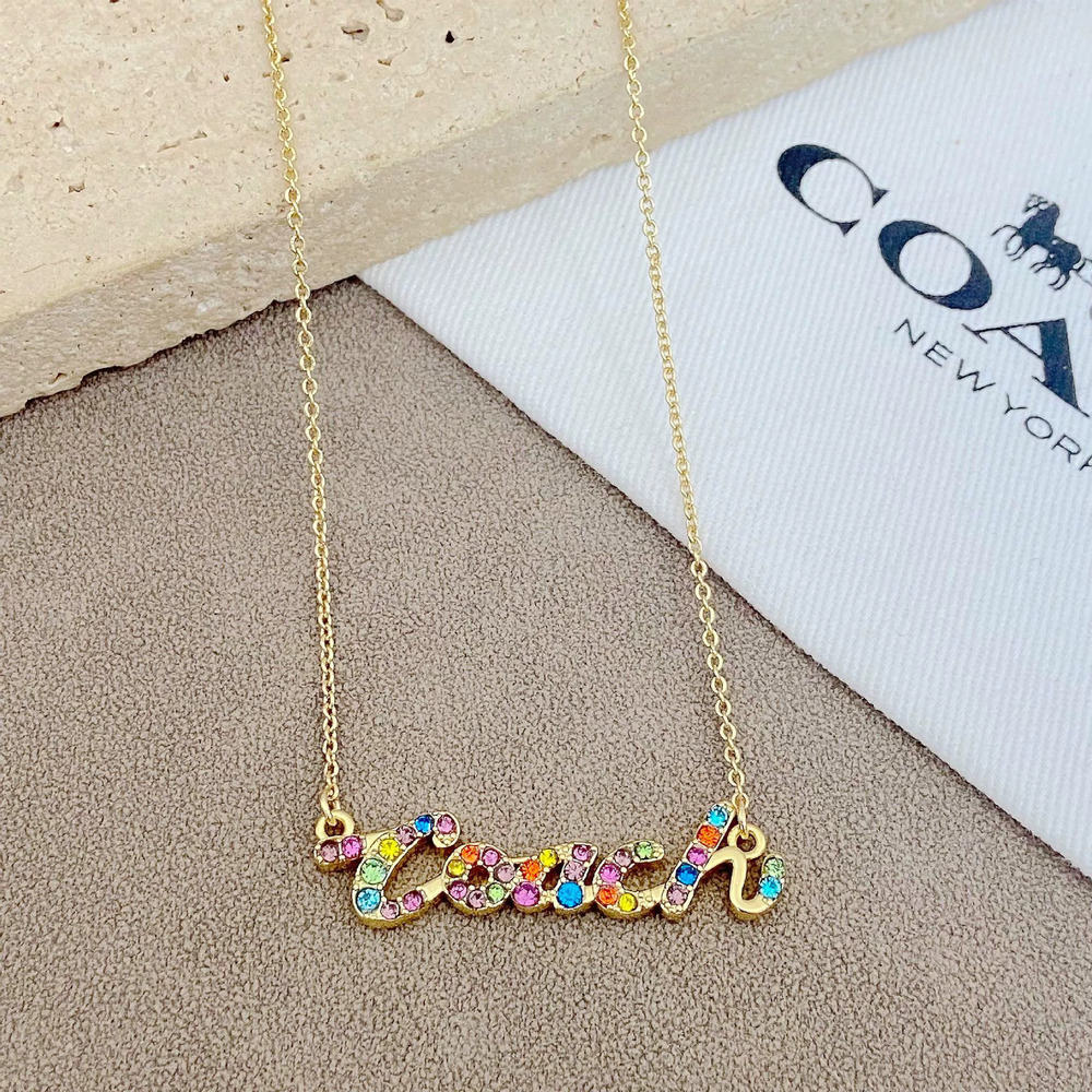 Coach Colorful Letter Metal Necklace